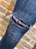 Paisley Cut/Patchwork Slim Fit Jeans
