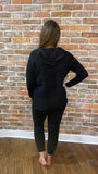 Willow Knitted Hooded Lounge Suit Black