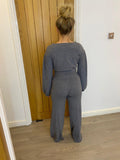 Esther Cross Over Lounge Suit Grey