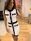 Emily Quilted Knitted Dress White